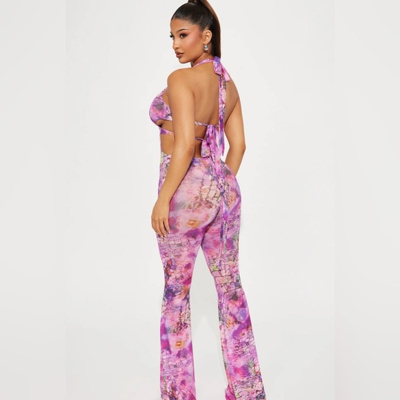 Always Blooming Mesh Jumpsuit - Purple/combo - Picture 3 of 3